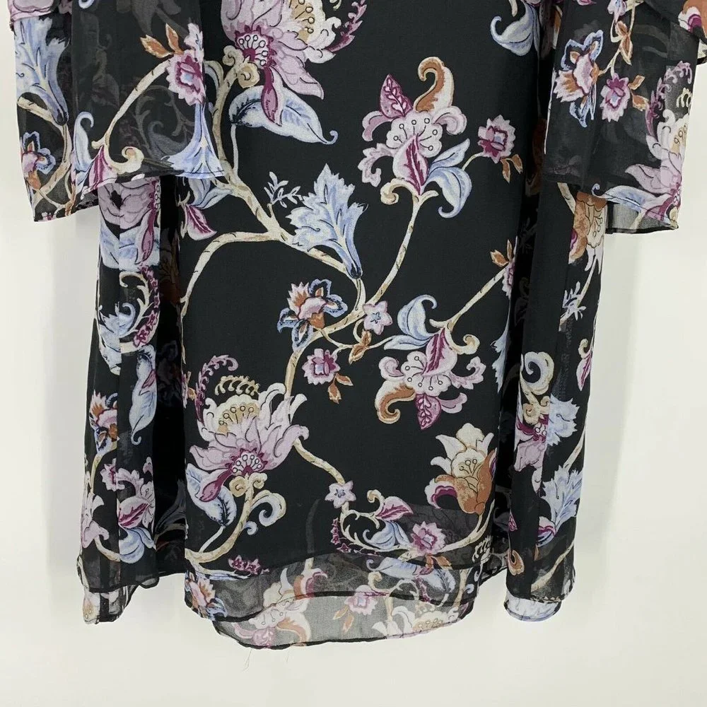 White House Black Market Dress Floral Cold Shoulder - Picture 10 of 10